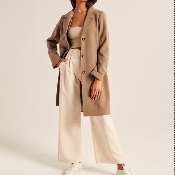 Abercrombie Wool-Blend Dad Coat Size M - Picture 2 of 3